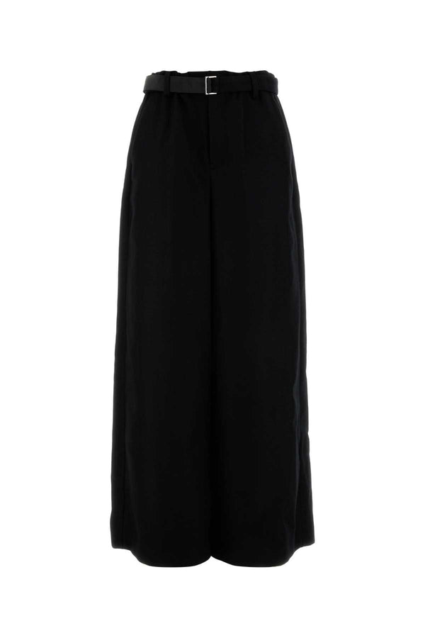 Sacai Melton 100% Wool trousers in black