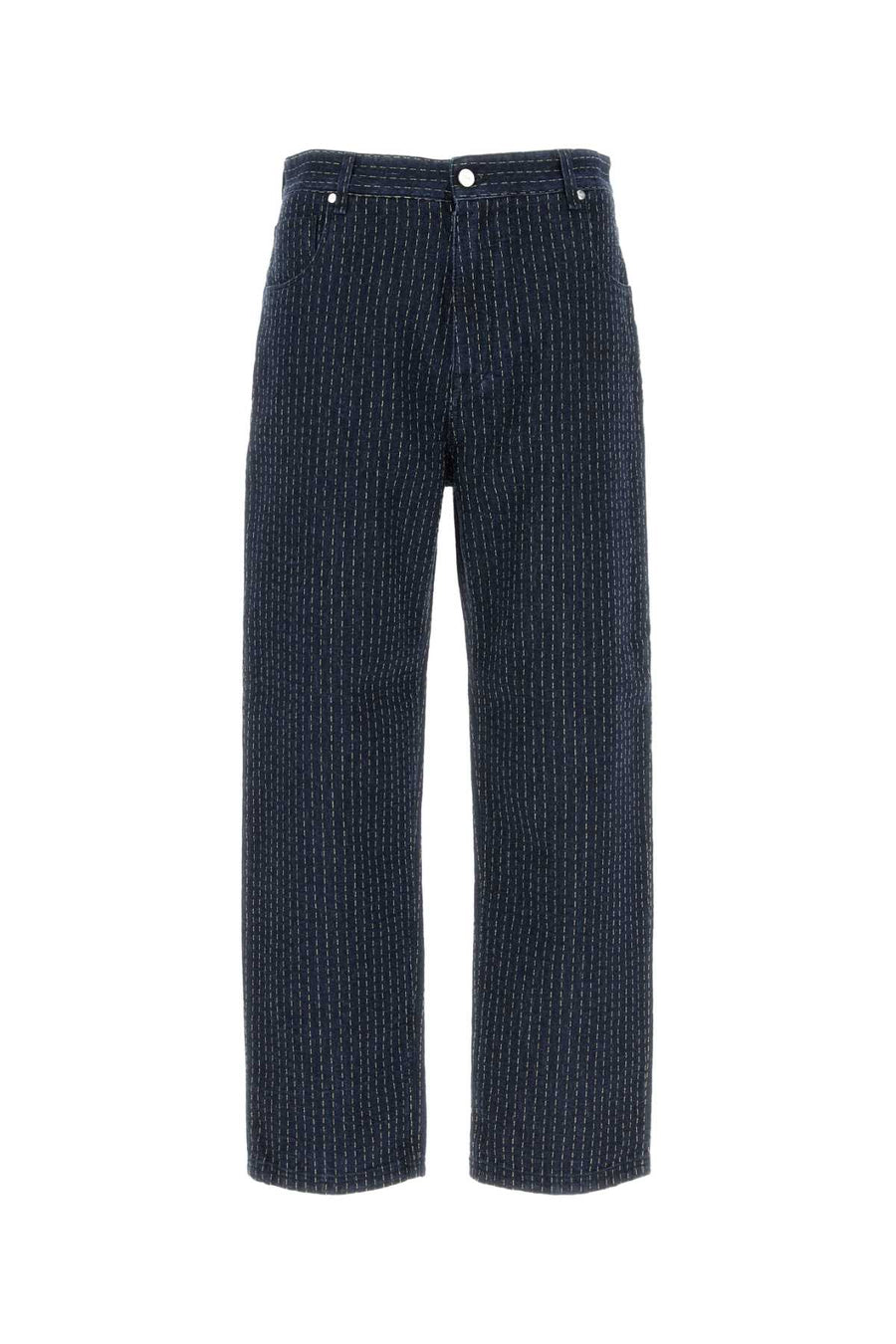 Fendi Stitching 93% Cotton jeans in navy