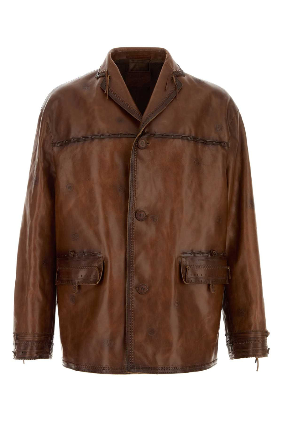 Prada Pelle Exterior: 100% Calf Lining: 100% Viscose jacket in brown