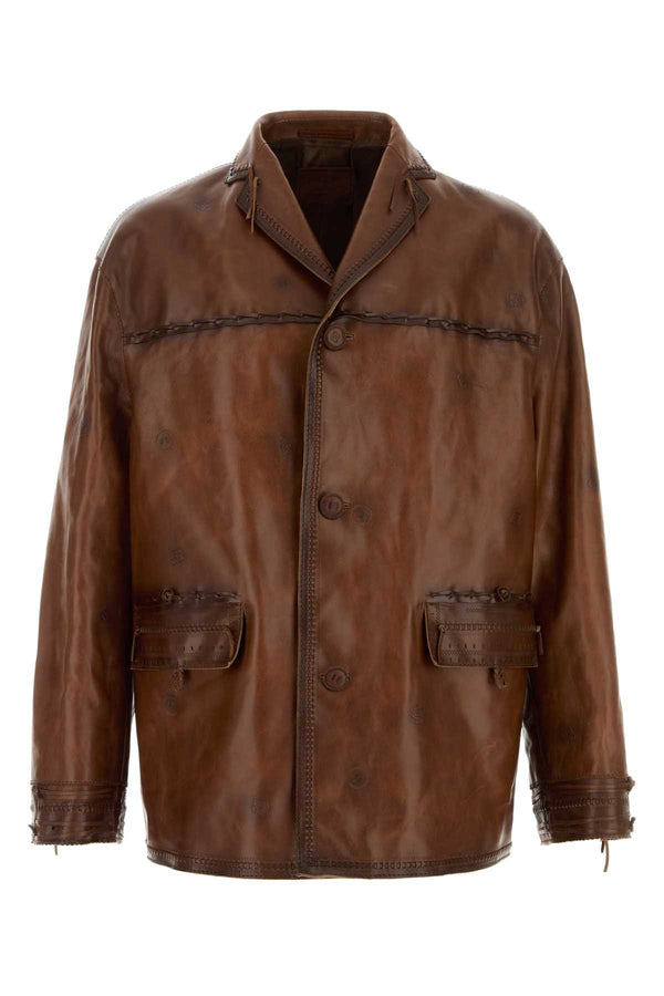 Prada Pelle Exterior: 100% Calf Lining: 100% Viscose jacket in brown
