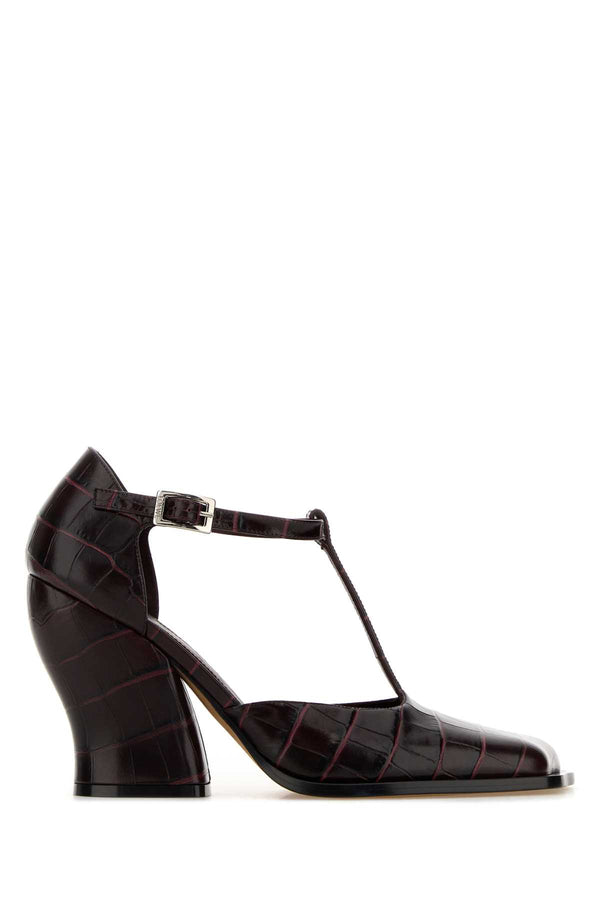 Loewe Exterior: 100% Calf; Interior: 100% Leather; Sole: Leather heel in burgundy