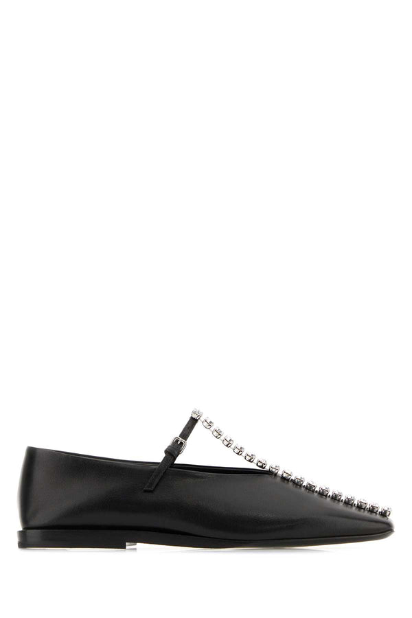 Jil Sander 100% Kid leather upper ballet flat in black