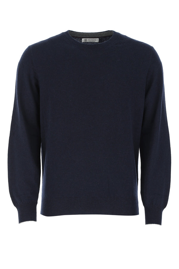 Brunello Cucinelli Lunga 100% Cotton sweater in navy