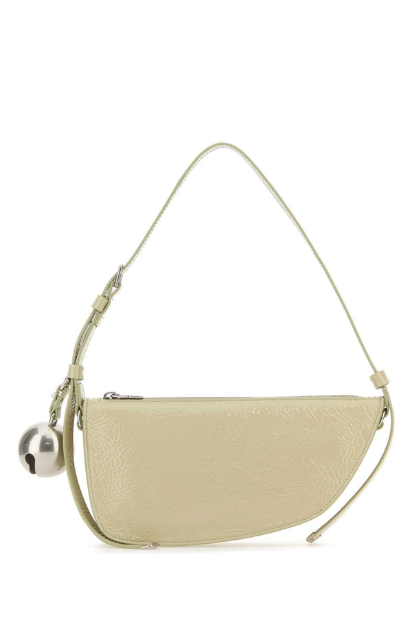 Burberry Exterior: 100% Calf leather; Lining: 100% Calf leather; Finishing: Silver metal shoulder bag in beige