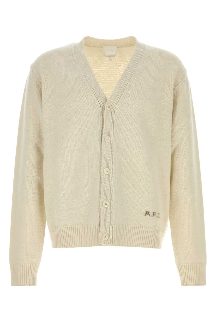 A.P.C. Kevin 100% Wool cardigan in beige