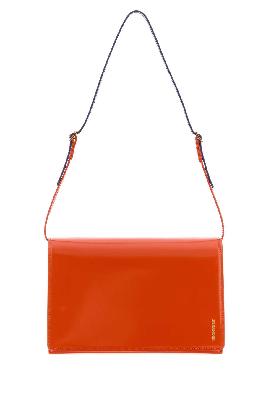 Jil Sander 100% Calf exterior; 100% Leather lining; Golden metal finishing shoulder bag in orange
