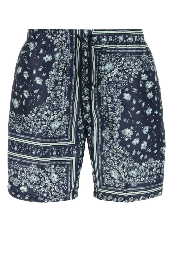Fendi Bandana Exterior: 100% Polyester; Lining: 100% Polyester shorts in navy