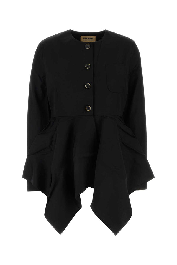 Uma Wang Exterior: 54% Viscose 46% Cotton; Lining: 50% Viscose 50% Cupro jacket in black