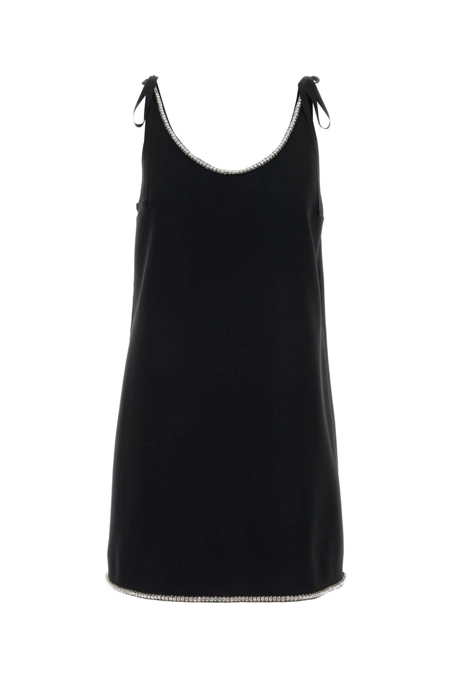 Prada Exterior: 70% Acetate 30% Viscose; Lining: 60% Cupro 40% Silk mini dress in black