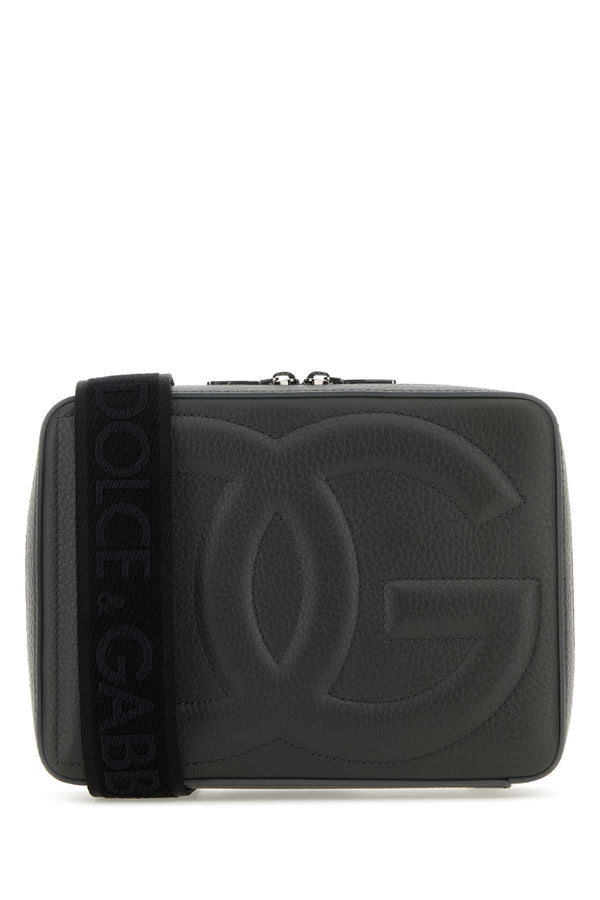Dolce & Gabbana Exterior: 100% Deer; Lining: 100% Cotton; Finishing: Palladium shoulder bag in gray