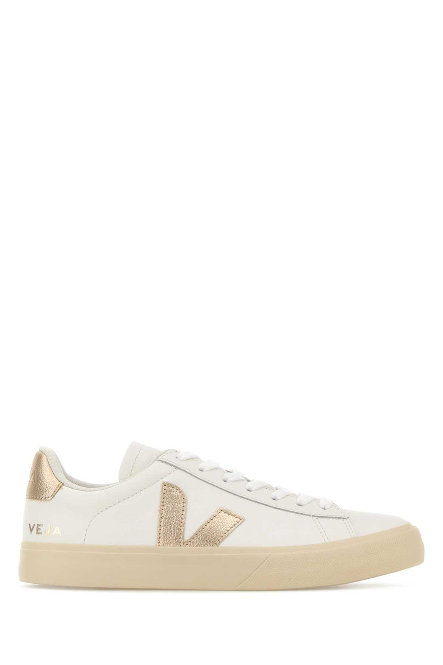 Veja Exterior: 100% Leather; Interior: 100% Fabric; Sole: Rubber sneaker in white