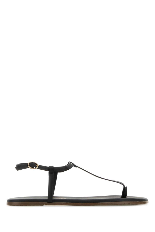 Tkees Exterior: 100% Leather thong sandal in black