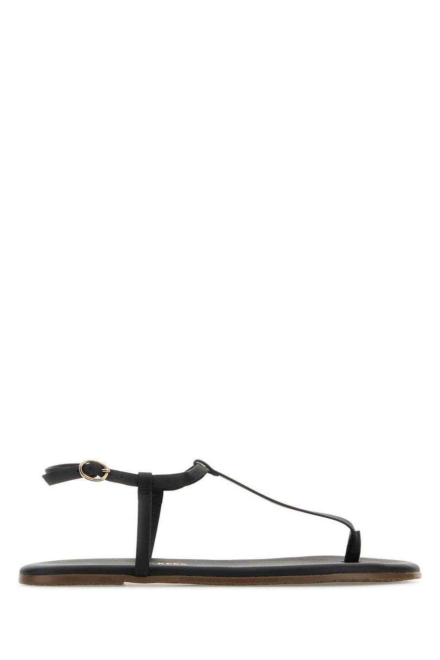 Tkees Exterior: 100% Leather thong sandal in black