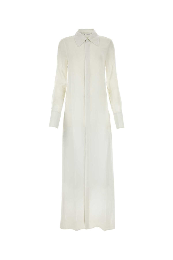AMI Paris 100% Silk shirt dress in white