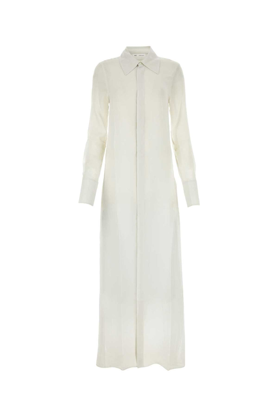 AMI Paris 100% Silk shirt dress in white