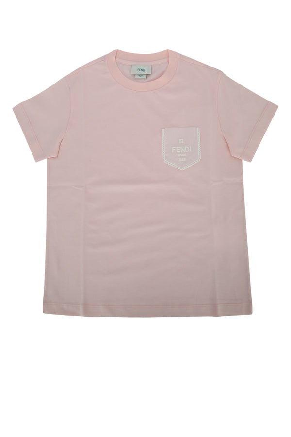 Fendi Kids Jersey 100% Cotton t-shirt in pink