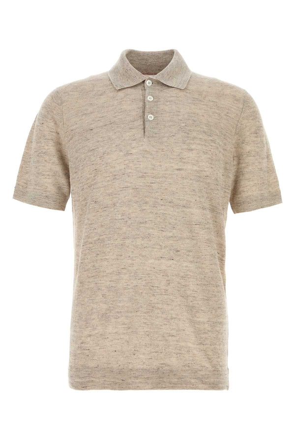 Brunello Cucinelli 77% Linen 23% Cotton polo in beige