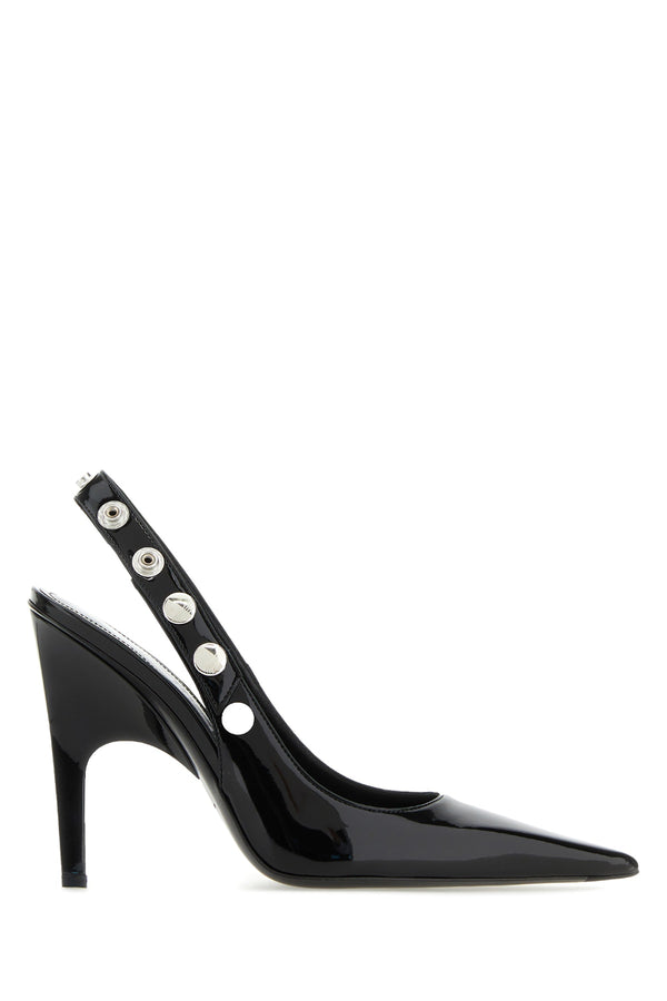 The Attico Patent leather heel in black