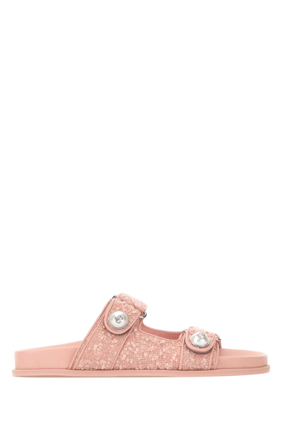 Jimmy Choo Sandal Exterior: 100% Fabric; Interior: 100% Leather; Sole: Rubber slipper in pink