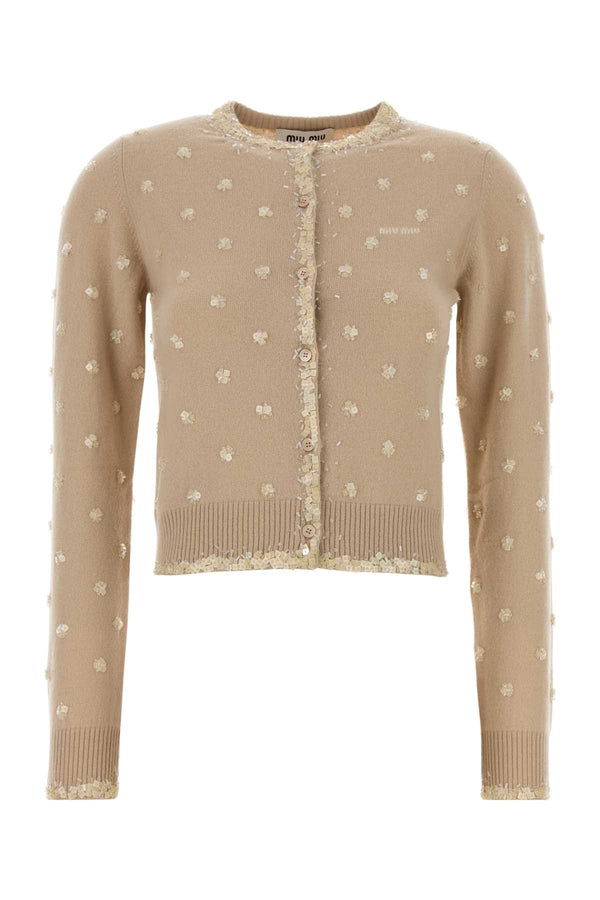 Miu Miu 100% Cashmere cardigan in beige