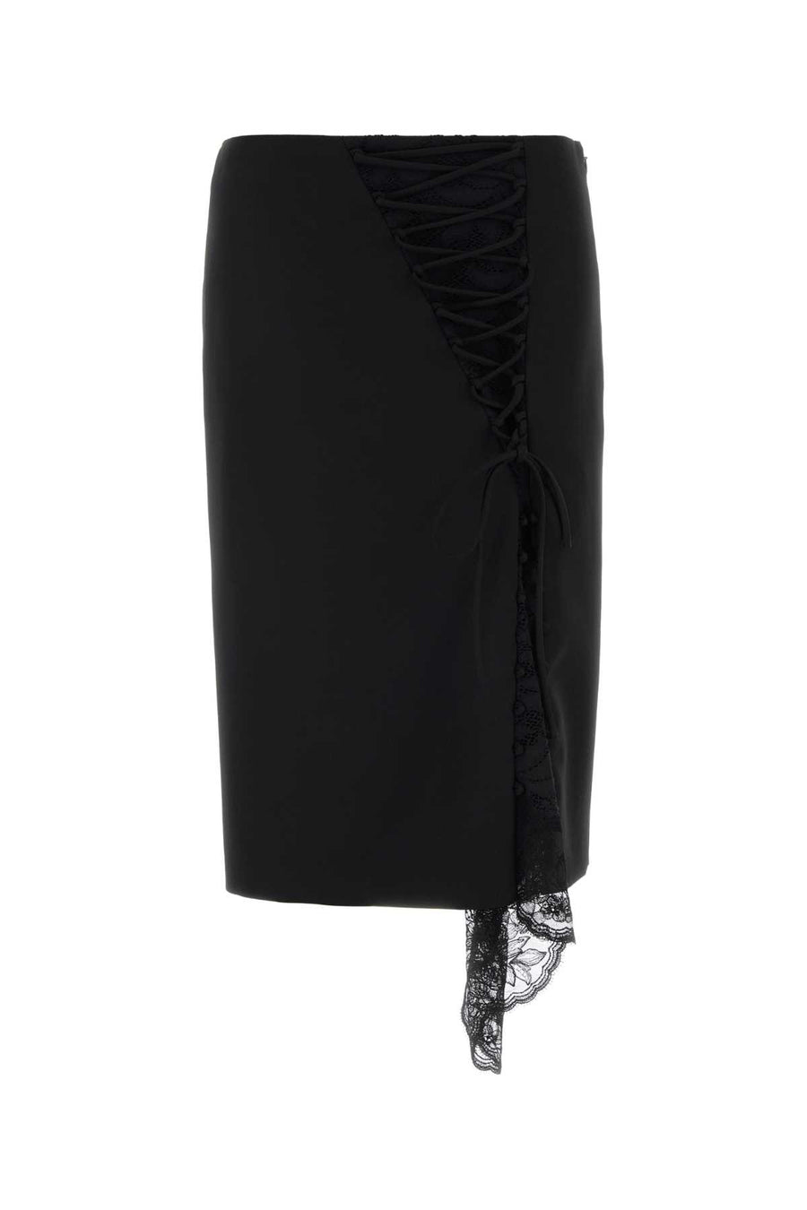 Alexander McQueen Waist Exterior: 100% Wool skirt in black