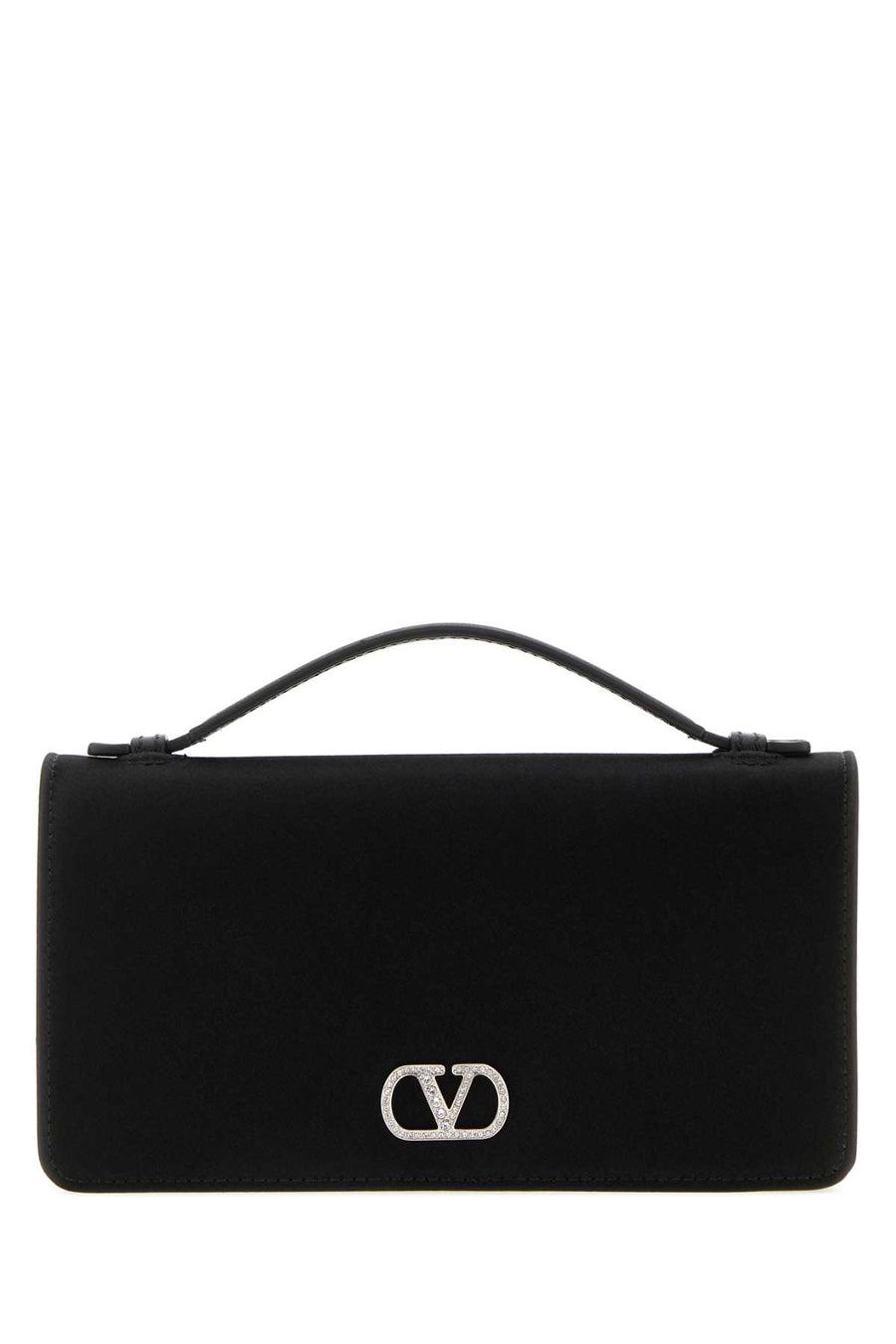 Valentino Garavani Exterior: 100% Fabric Finishing: Silver metal wallet in black