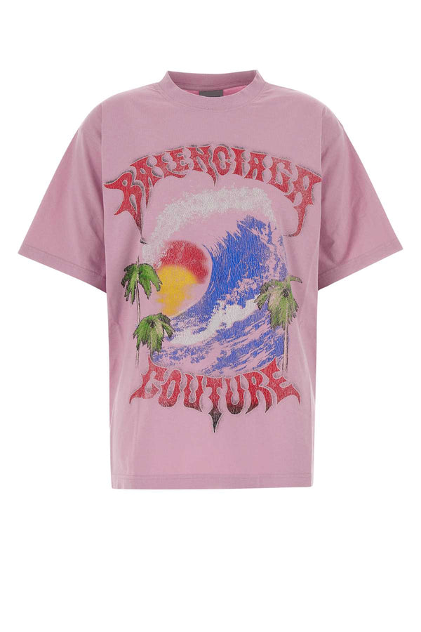 Balenciaga Exterior: 100% Cotton t-shirt in pink