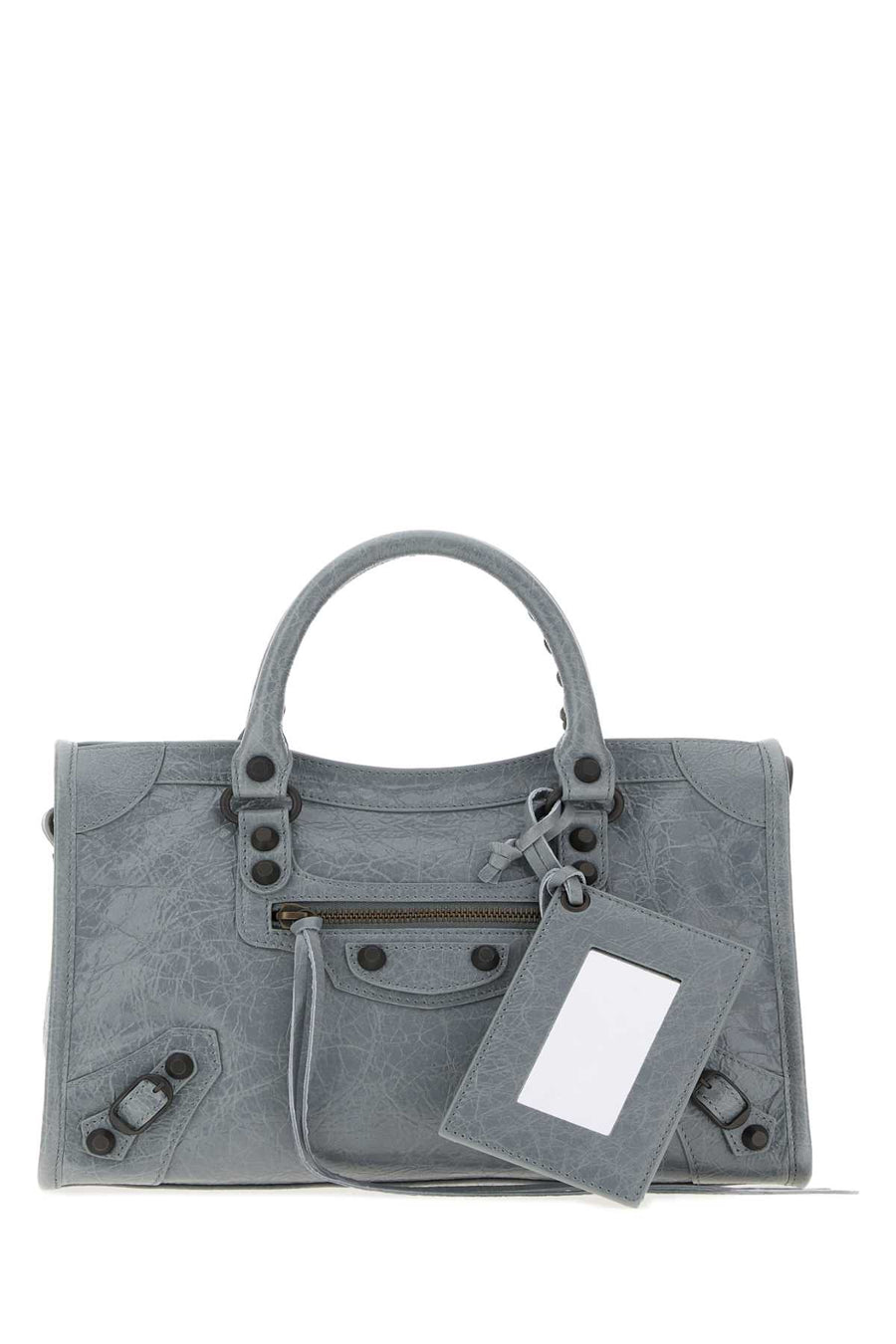 Balenciaga City Exterior: 100% Lamb leather top handle bag in gray