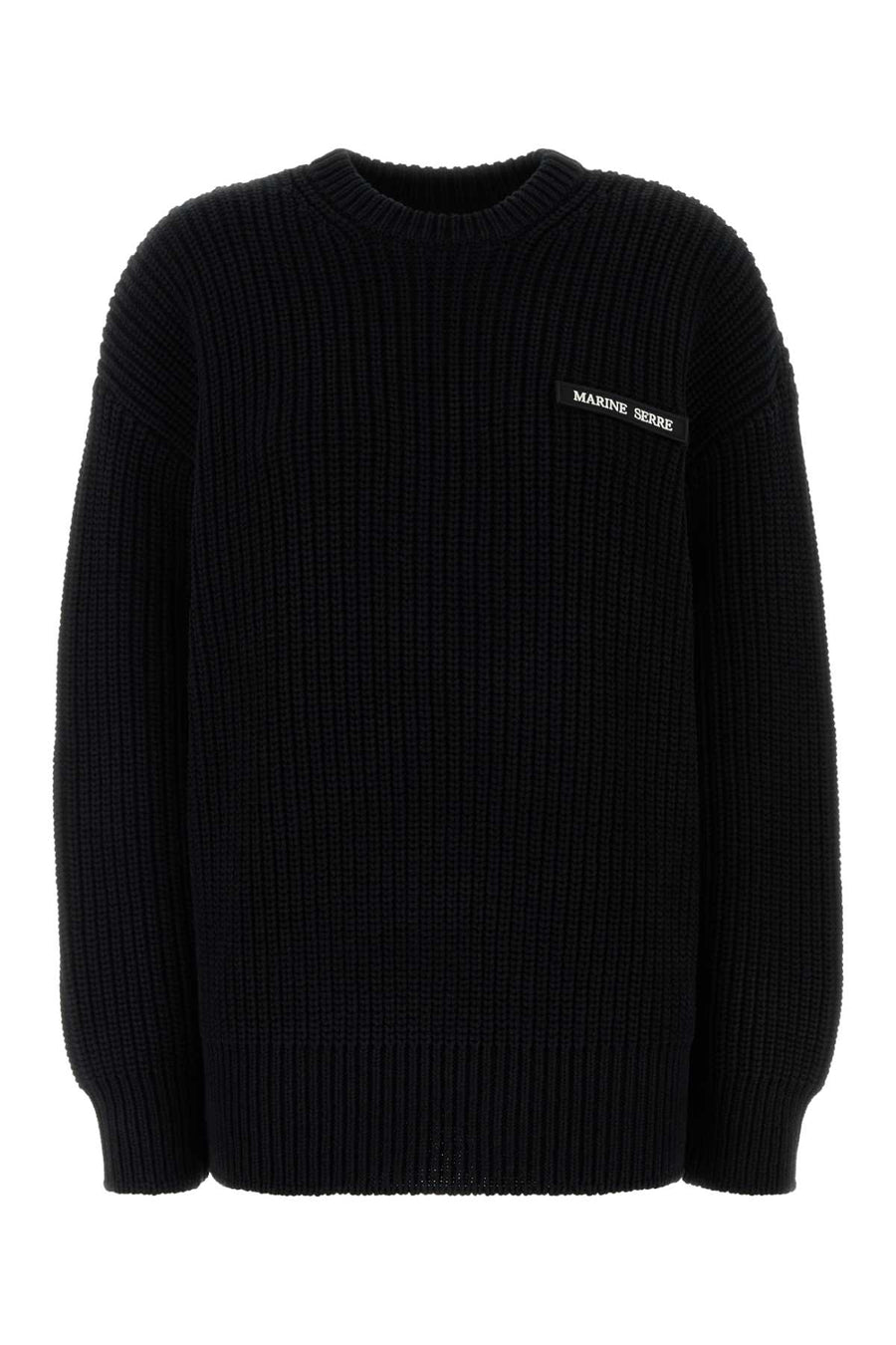Marine Serre Cardigan 100% Cotton sweater in black