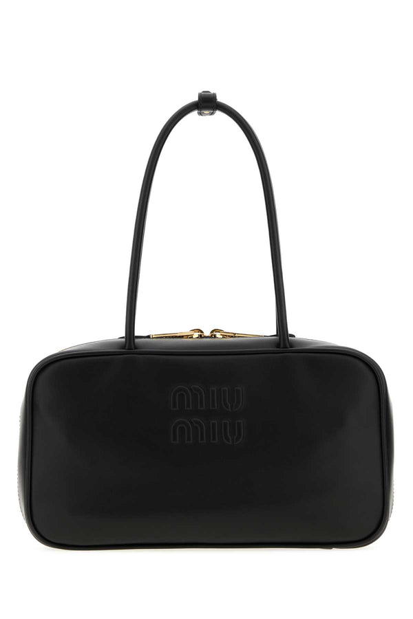 Miu Miu Exterior: 100% Leather shoulder bag in black
