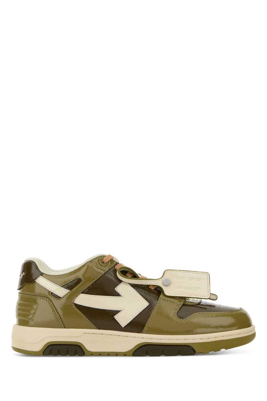 Off-White Exterior: 100% Leather sneaker in green