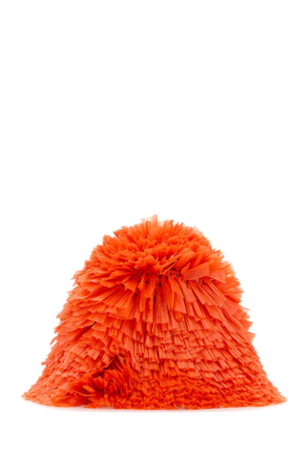 Prada CAPPELLI Exterior: 100% Raffia bucket hat in orange