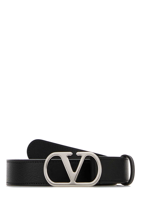 Valentino Garavani Vlogo Calf leather (Bos Taurus) belt in black