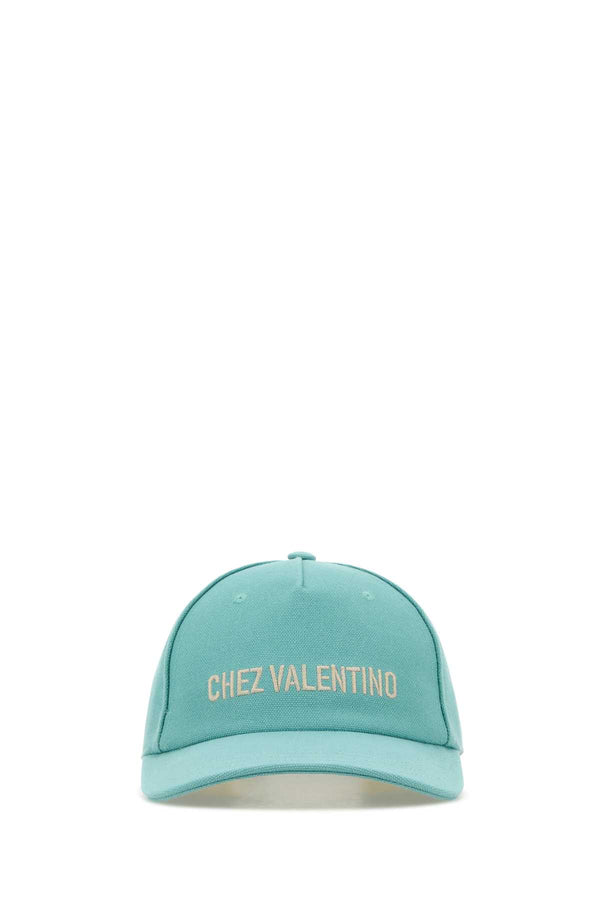 Valentino Garavani BASEBALL Exterior: 100% Cotton baseball cap in blue