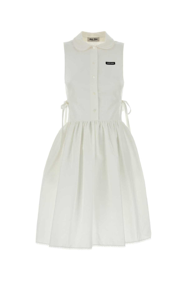 Miu Miu 80% Cotton dress in white
