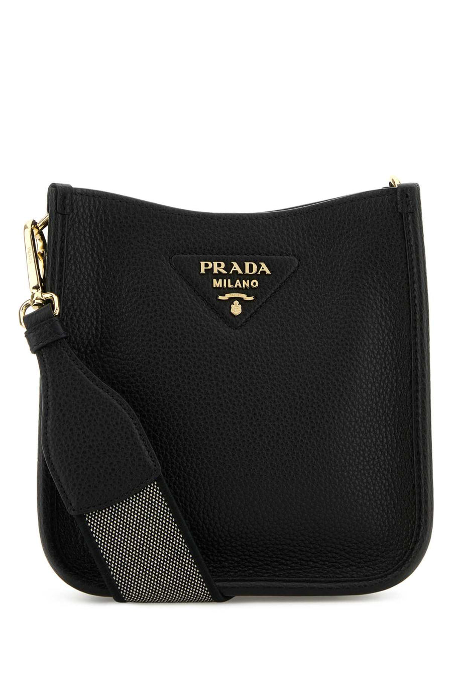 Prada 100% Vitello leather crossbody bag in black