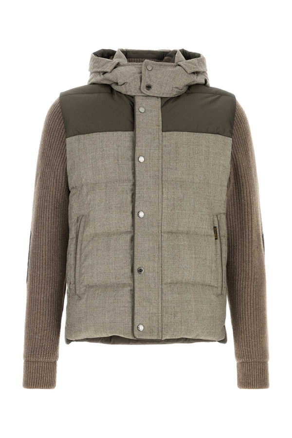 Moorer Exterior: 100% Virgin wool down jacket in beige
