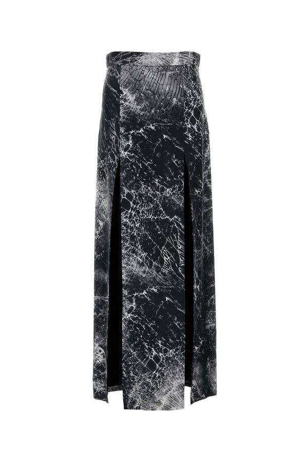 Alexander McQueen Silk blend skirt in black