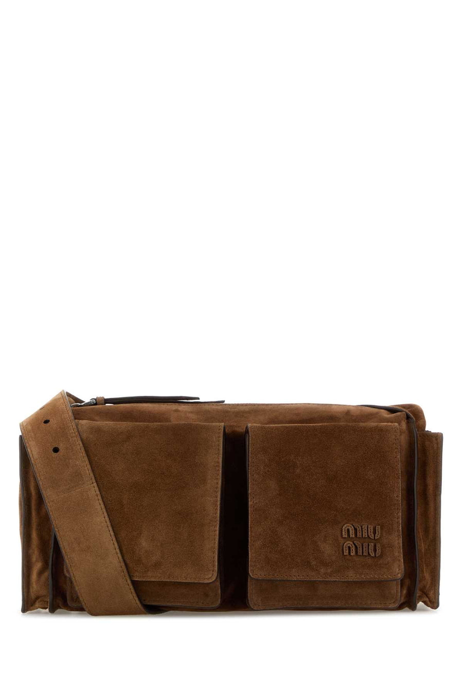 Miu Miu Exterior: 100% Suede; Lining: 100% Fabric; Finishing: Silver metal crossbody bag in brown