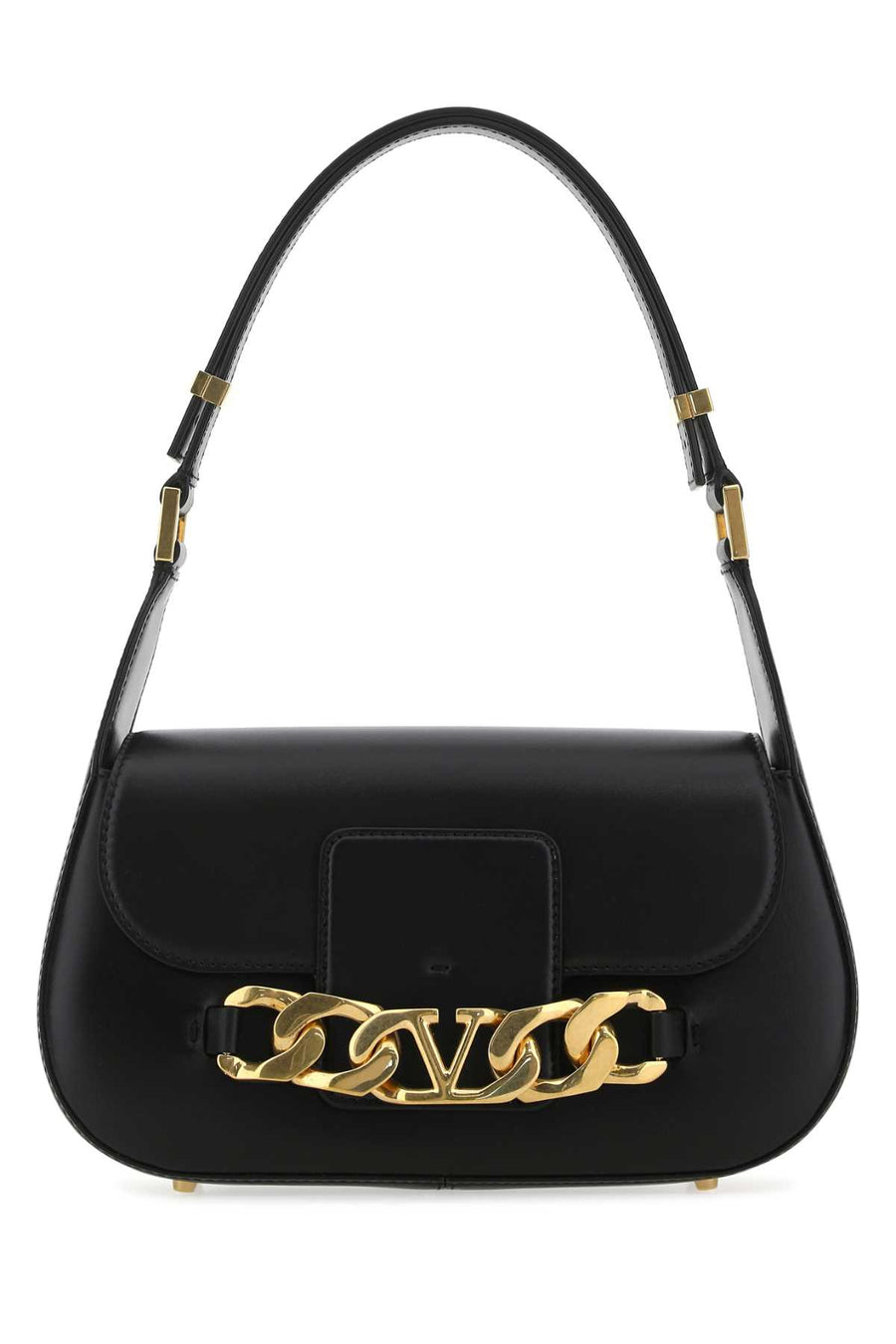Valentino Garavani Tracolla Exterior: 100% Calf. Lining: 100% Nappa leather. Finishing: Antiqued golden metal shoulder bag in black