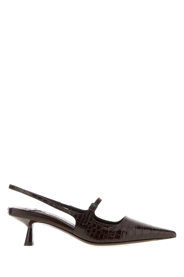 Jimmy Choo Exterior: 100% Leather slingback heel in brown
