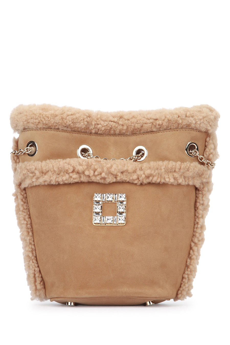 Roger Vivier Mano Suede bucket bag in beige