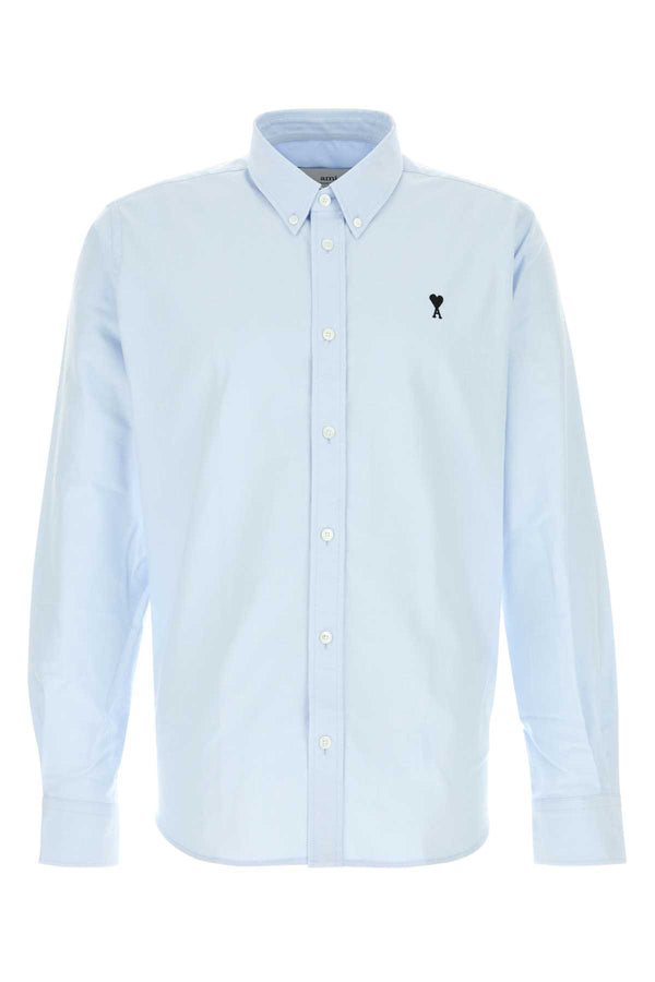 AMI Paris Button 100% Cotton shirt in blue