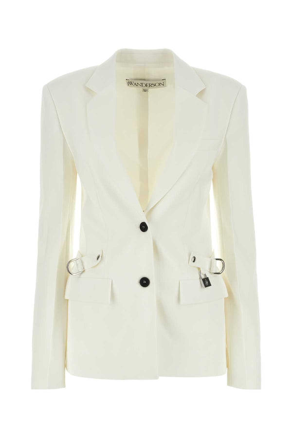 JW Anderson Exterior: 53% Polyester 43% Wool 4% Elastane; Lining: 100% Viscose blazer in white