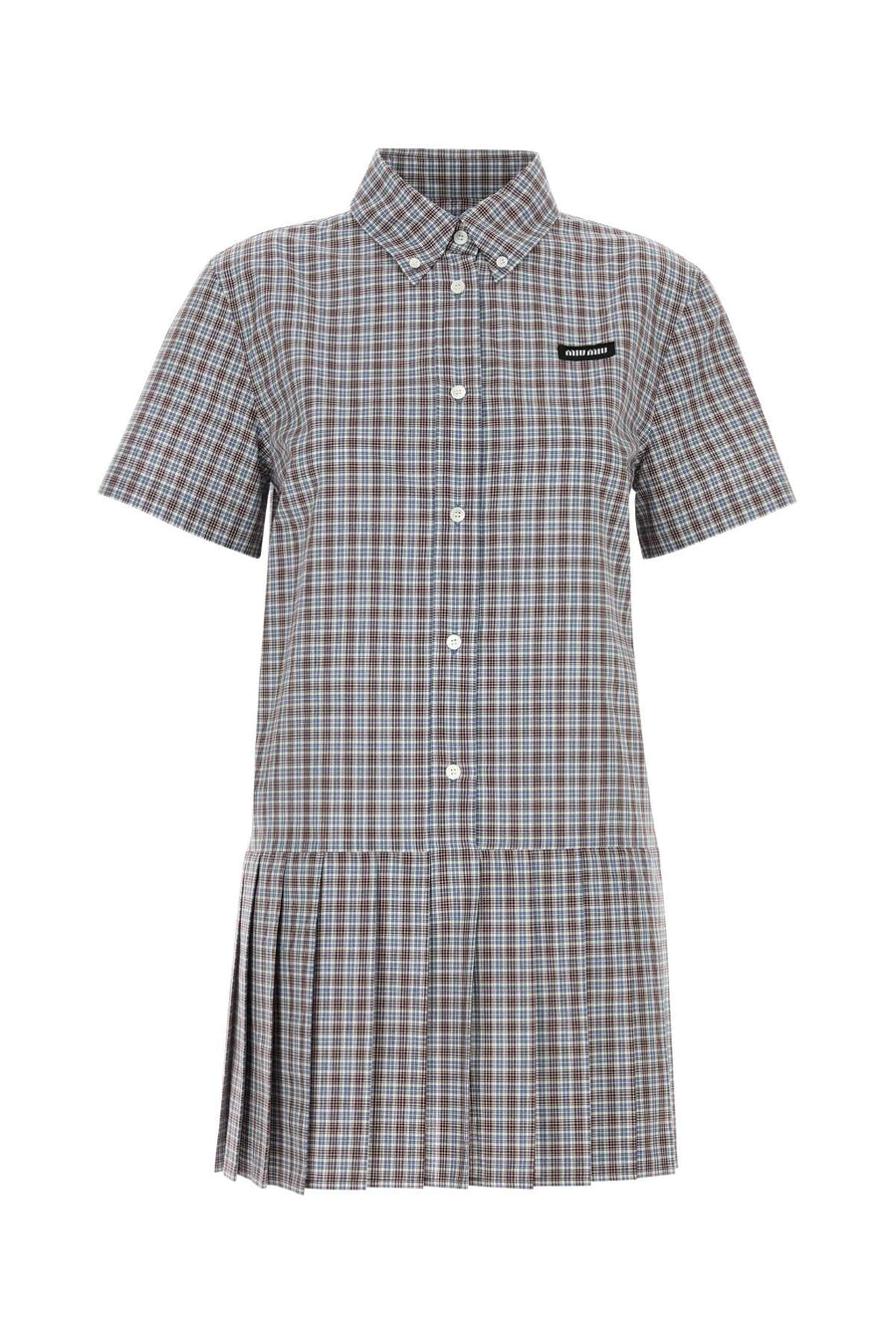 Miu Miu 100% Cotton shirt dress in gray