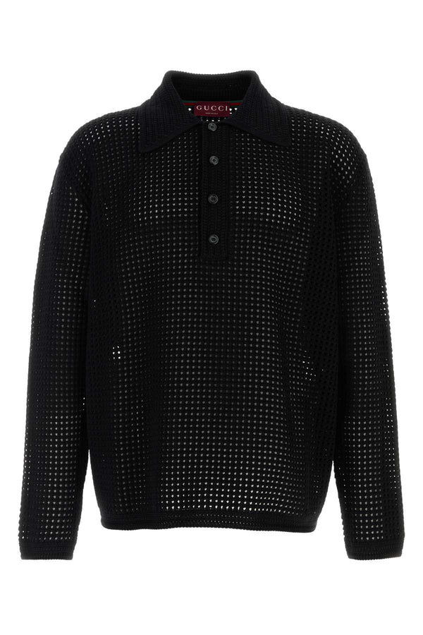 Gucci 100% Cotton polo shirt in black
