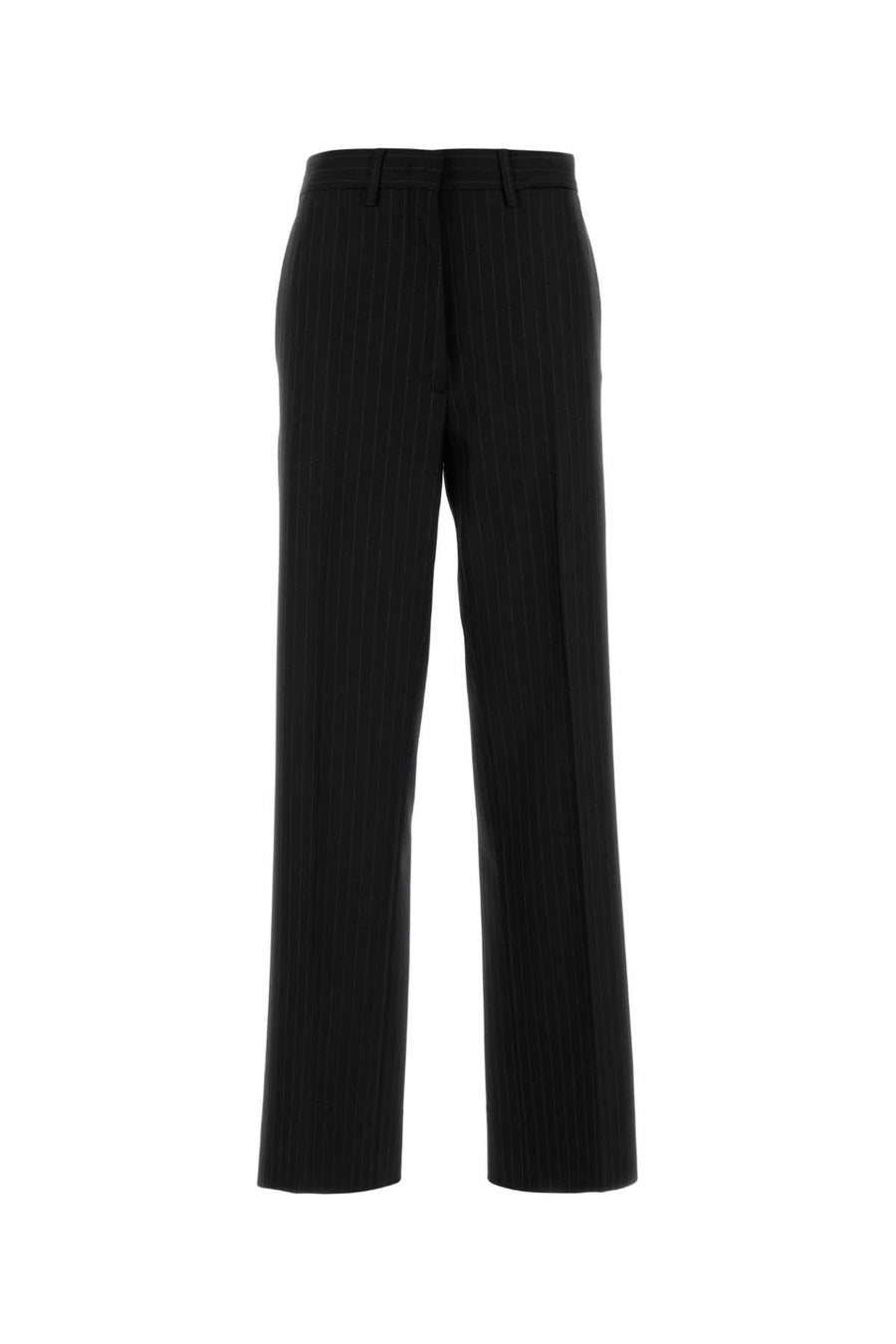 Miu Miu 96% Virgin wool trousers in black