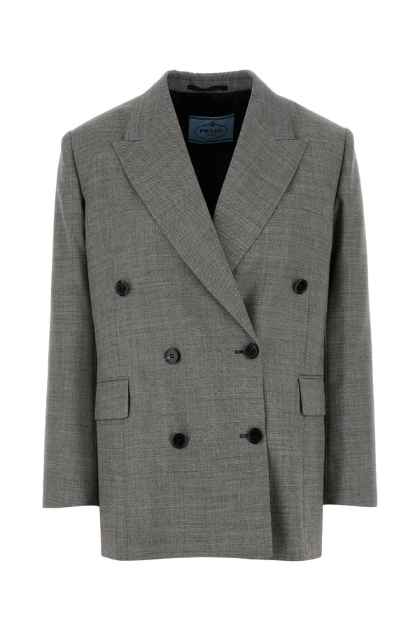 Prada Exterior: 100% Virgin wool; Lining: 100% Viscose blazer in gray