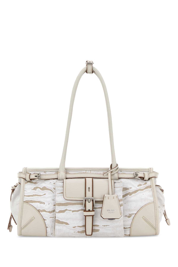 Prada Mano Exterior: 100% Fabric shoulder bag in beige