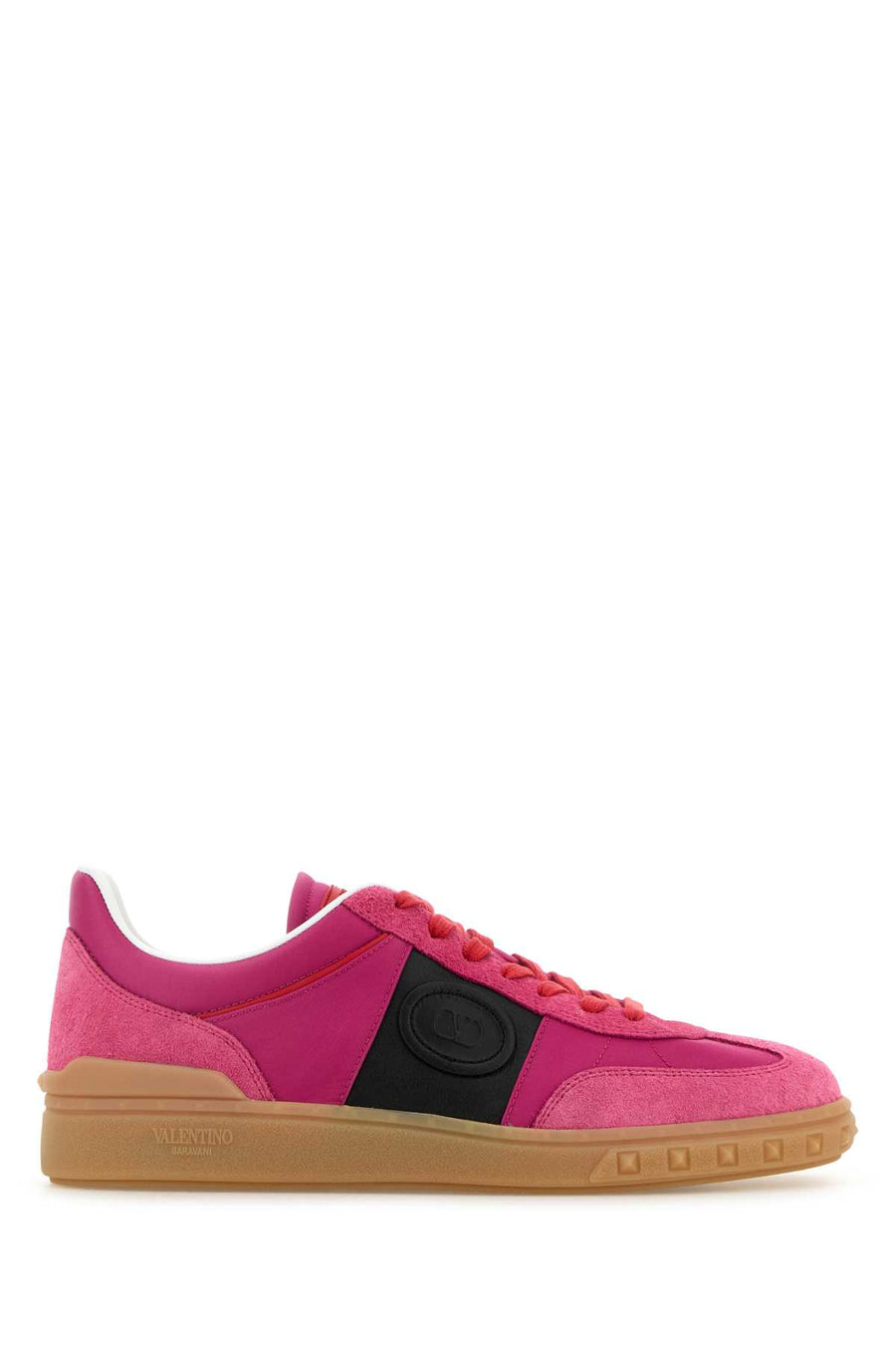 Valentino Garavani Upvillage Exterior: 100% Suede 100% Nylon; Interior: 100% Leather; Sole: Rubber sneaker in pink